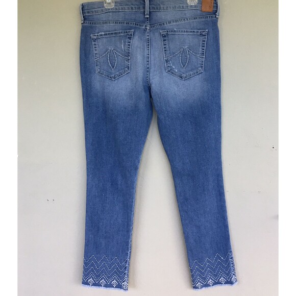 Level 99 Anthropologie Jeans Women Size 29 Slouchy Straight Cuffs Mid Rise Boho - Picture 7 of 14